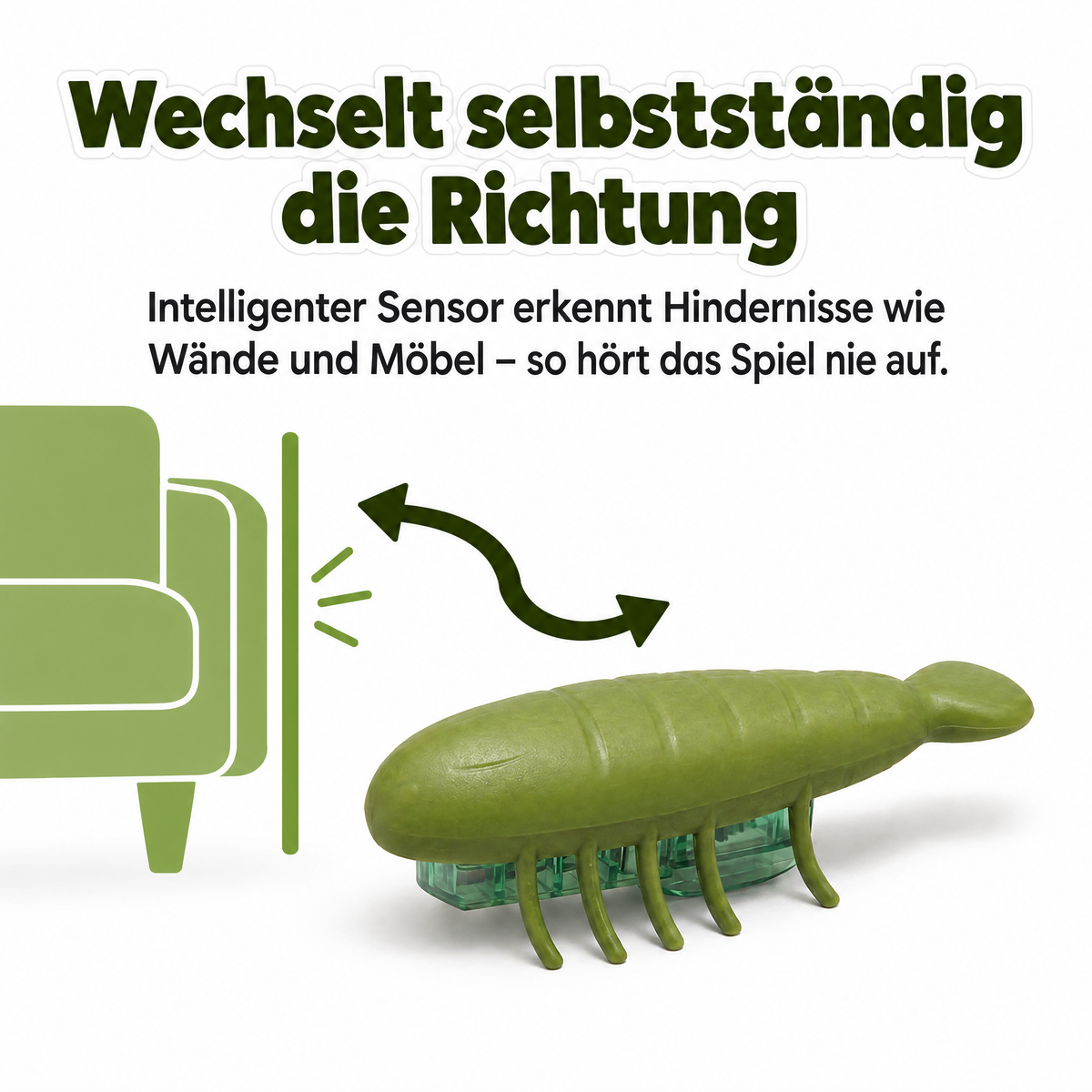 PounceBug – Interaktives Käfer-Spielzeug für Katzen
